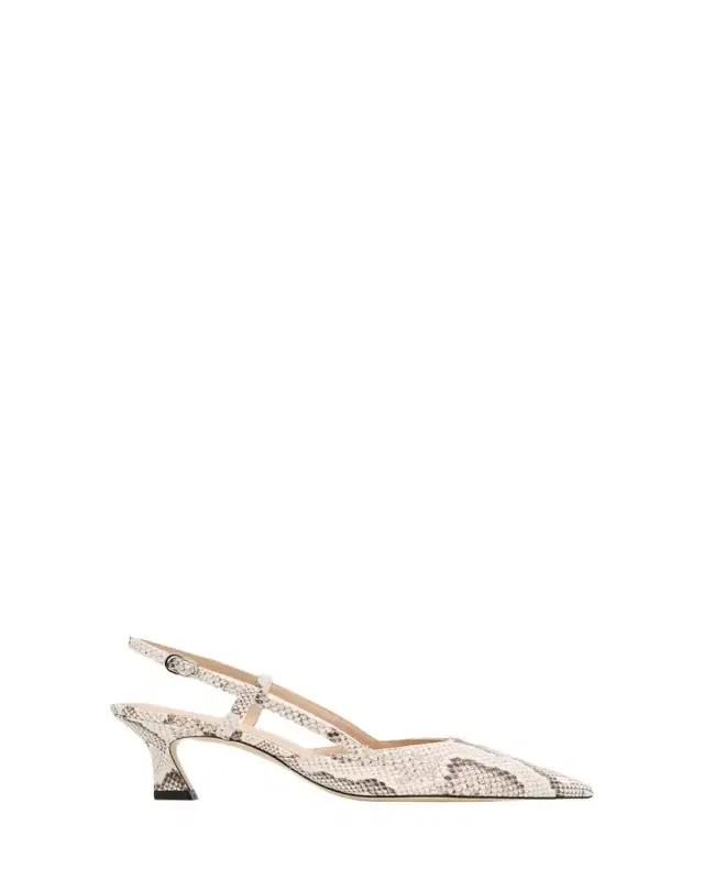 Stuart Weitzman 50mm Vinnie Snake-Embossed Leather Slingback Pumps