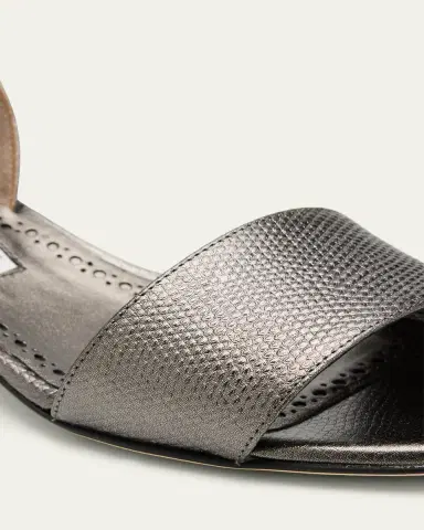 Manolo Blahnik 30mm Patobarnu Embossed Metallic Leather Slingback | Thumbnail 3 Manolo Blahnik 30mm Patobarnu Embossed Metallic Leather Slingback | Thumbnail 3