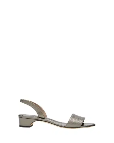 Manolo Blahnik 30mm Patobarnu Embossed Metallic Leather Slingback | Thumbnail 1 Manolo Blahnik 30mm Patobarnu Embossed Metallic Leather Slingback | Thumbnail 1
