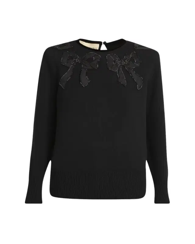 Valentino Garavani Maglia Bow Wool Sweater