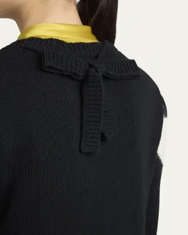 Valentino Garavani Zigzag V-Neck Wool Sweater | Thumbnail 5