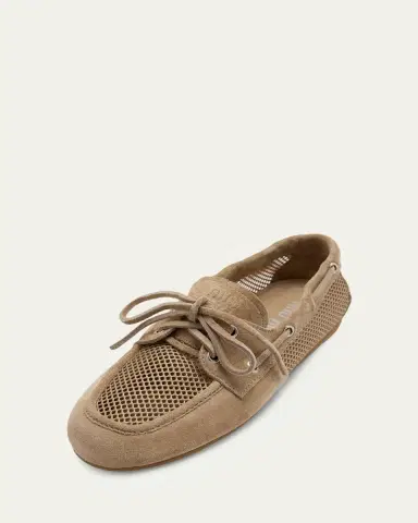 Miu Miu Suede Mesh Moccasins | Thumbnail 3