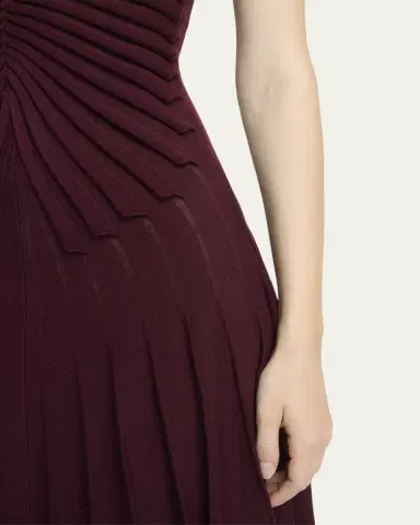 ALAIA Sculpting Cap-Sleeve Midi Dress | Thumbnail 5