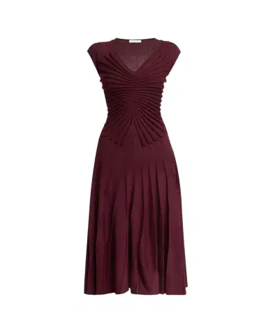 ALAIA Sculpting Cap-Sleeve Midi Dress | Thumbnail 1