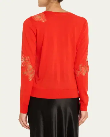 Jason Wu Collection Lace-Inset Merino Wool Sweater | Thumbnail 3 Jason Wu Collection Lace-Inset Merino Wool Sweater | Thumbnail 3