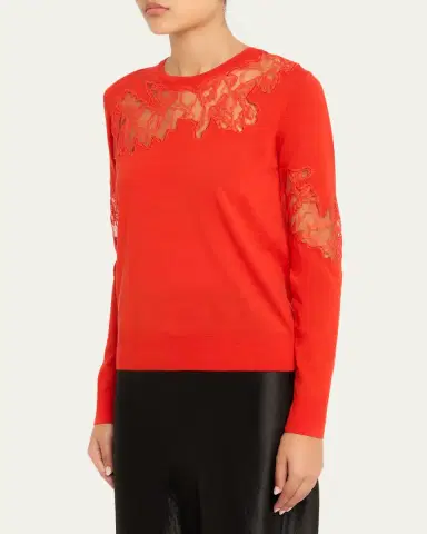 Jason Wu Collection Lace-Inset Merino Wool Sweater | Thumbnail 4 Jason Wu Collection Lace-Inset Merino Wool Sweater | Thumbnail 4