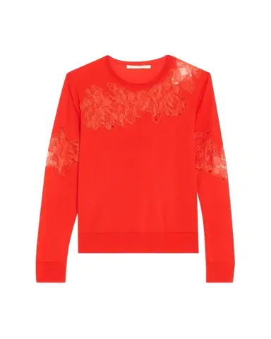 Jason Wu Collection Lace-Inset Merino Wool Sweater | Thumbnail 1 Jason Wu Collection Lace-Inset Merino Wool Sweater | Thumbnail 1