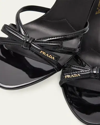 Prada 75mm Vernice Leather Mule Sandals | Thumbnail 5