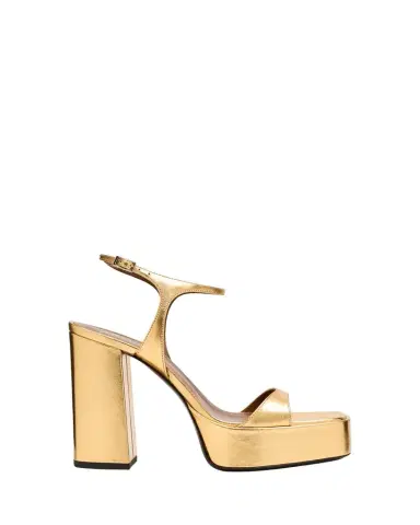 Giuseppe Zanotti Metallic Leather Block-Heel Platform Sandals | Thumbnail 1 Giuseppe Zanotti Metallic Leather Block-Heel Platform Sandals | Thumbnail 1
