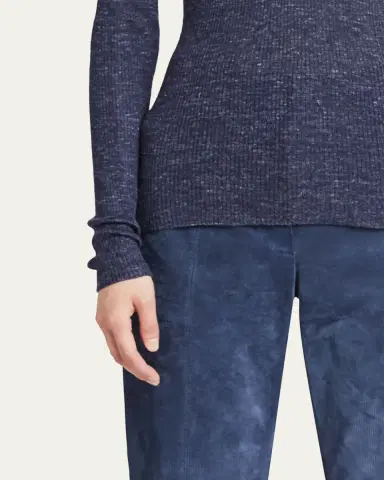 Gabriela Hearst Anges Cashmere Rib Henley Sweater | Thumbnail 5