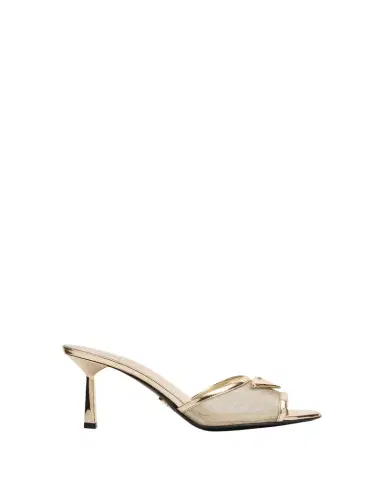 Prada 75mm Metallic Leather Mesh Sandals | Thumbnail 1