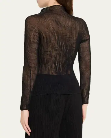 Issey Miyake Chiffon Twist Long-Sleeve Top | Thumbnail 3
