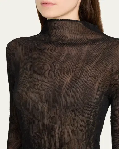 Issey Miyake Chiffon Twist Long-Sleeve Top | Thumbnail 5