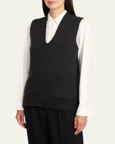 The Row Marte V-Neck Cashmere Sweater Vest | Thumbnail 4 The Row Marte V-Neck Cashmere Sweater Vest | Thumbnail 4