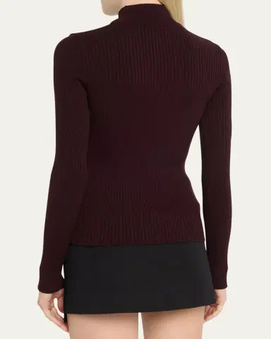 Courrèges Turtleneck Long-Sleeve Rib Sweater | Thumbnail 7
