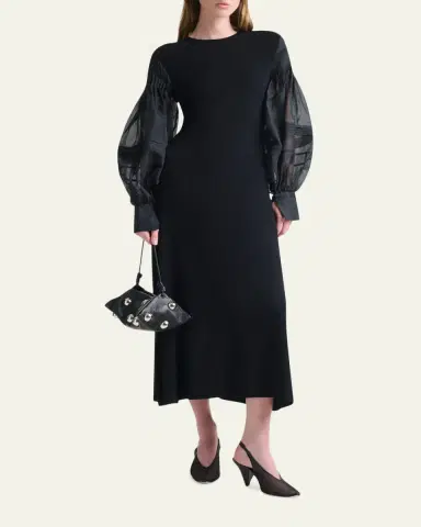 Altuzarra Carino Long-Sleeve Silk Midi Dress | Thumbnail 2 Altuzarra Carino Long-Sleeve Silk Midi Dress | Thumbnail 2