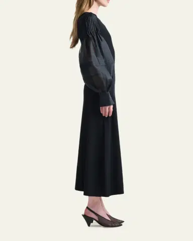 Altuzarra Carino Long-Sleeve Silk Midi Dress | Thumbnail 4 Altuzarra Carino Long-Sleeve Silk Midi Dress | Thumbnail 4