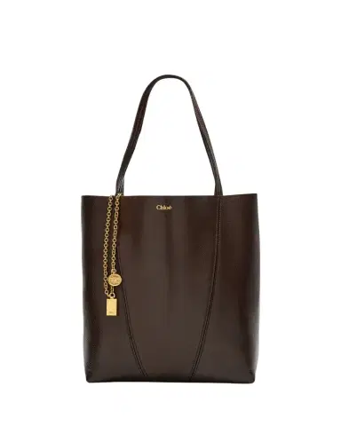 Chloé Spin Medium Tote Bag in Leather | Thumbnail 1 Chloé Spin Medium Tote Bag in Leather | Thumbnail 1