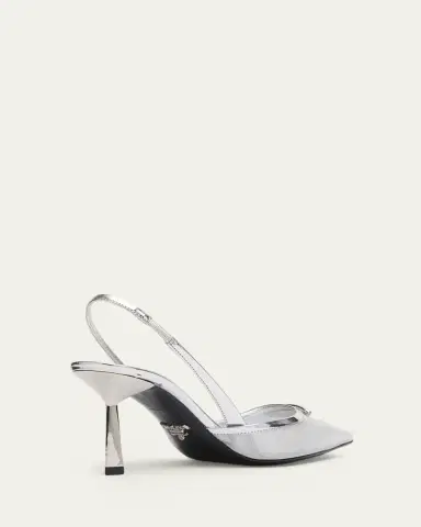 Prada 75mm Modellerie Metallic Leather Mesh Slingback Pumps | Thumbnail 2 Prada 75mm Modellerie Metallic Leather Mesh Slingback Pumps | Thumbnail 2