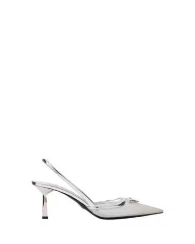 Prada 75mm Modellerie Metallic Leather Mesh Slingback Pumps | Thumbnail 1 Prada 75mm Modellerie Metallic Leather Mesh Slingback Pumps | Thumbnail 1
