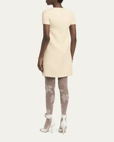 Valentino Garavani Embroidered Bow Satin Crepe Mini Dress | Thumbnail 3 Valentino Garavani Embroidered Bow Satin Crepe Mini Dress | Thumbnail 3
