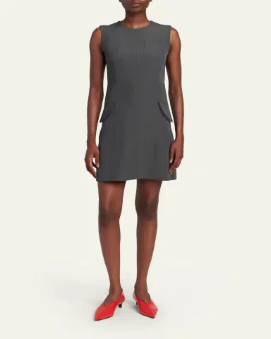 Jil Sander Embroidered Pockets Sleeveless Mini Dress | Thumbnail 2