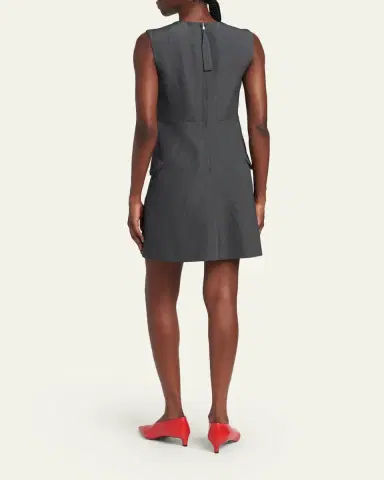 Jil Sander Embroidered Pockets Sleeveless Mini Dress | Thumbnail 3