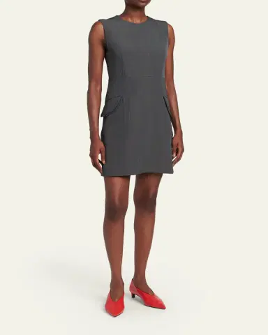 Jil Sander Embroidered Pockets Sleeveless Mini Dress | Thumbnail 4