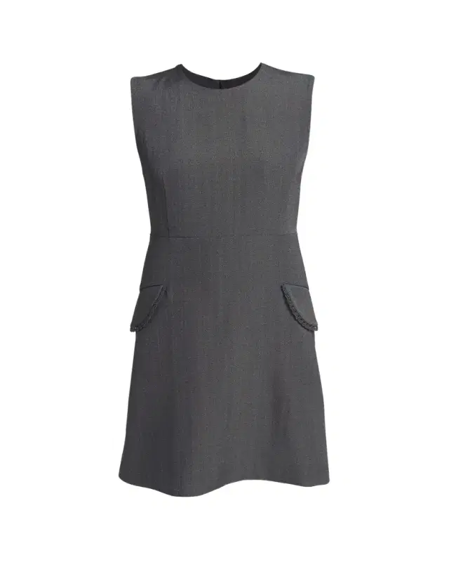 Jil Sander Embroidered Pockets Sleeveless Mini Dress