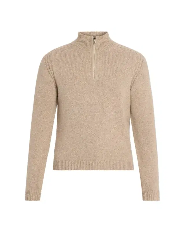 Men's Cashmere Mouline Half-Zip Sweater