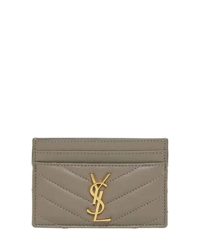 Cassandre YSL Monogram Card Case in Quilted Smooth Leather