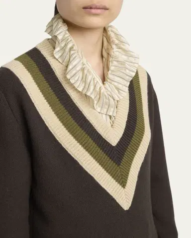 Valentino Garavani Maglia Striped Wool Sweater | Thumbnail 4 Valentino Garavani Maglia Striped Wool Sweater | Thumbnail 4