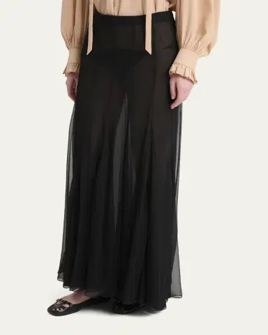 Chloé Paneled Sheer Silk Maxi Skirt | Thumbnail 8 Chloé Paneled Sheer Silk Maxi Skirt | Thumbnail 8