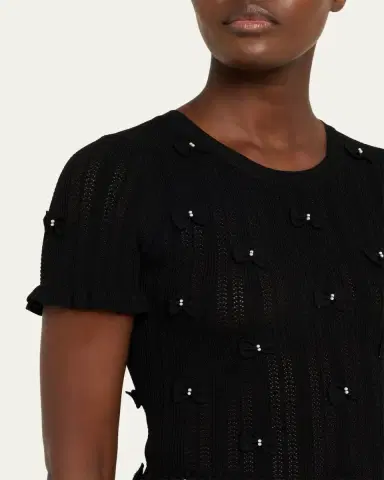 Sea Alberta Embellished Pointelle-Knit Top | Thumbnail 5 Sea Alberta Embellished Pointelle-Knit Top | Thumbnail 5