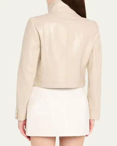 Courrèges Textured Vinyl Crop Jacket | Thumbnail 3 Courrèges Textured Vinyl Crop Jacket | Thumbnail 3
