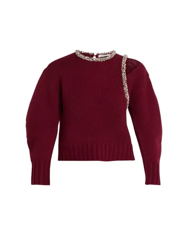 SIMKHAI Monroe Embellished Cut-Out Sweater