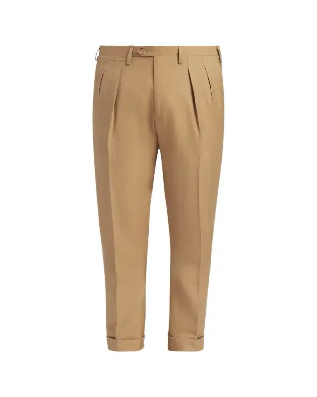 Kiton Men's Cashmere-Blend Straight Leg Pleated Trousers