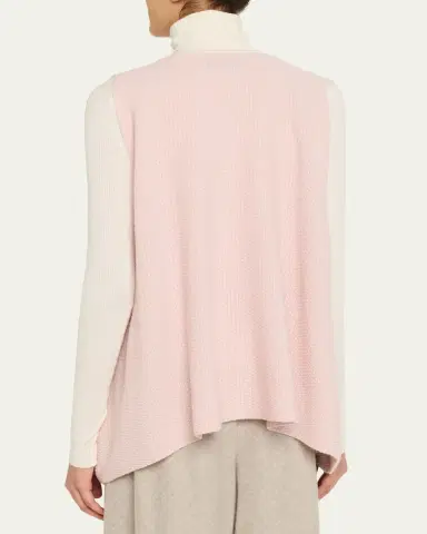 Eskandar A-Line Sleeveless Round Neck Top- Mid Plus Length | Thumbnail 3 Eskandar A-Line Sleeveless Round Neck Top- Mid Plus Length | Thumbnail 3