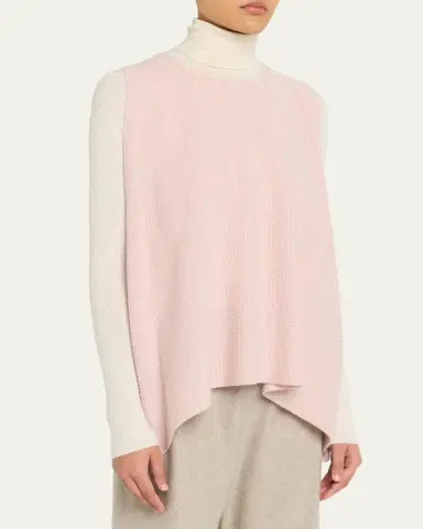 Eskandar A-Line Sleeveless Round Neck Top- Mid Plus Length | Thumbnail 4 Eskandar A-Line Sleeveless Round Neck Top- Mid Plus Length | Thumbnail 4