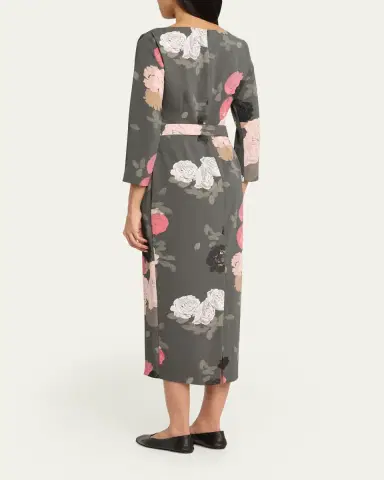 BERNADETTE Luce Floral-Print Belted Midi Dress | Thumbnail 3 BERNADETTE Luce Floral-Print Belted Midi Dress | Thumbnail 3