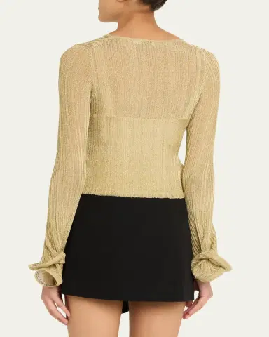 Simkhai Maebry Long-Sleeve Rib-Knit Top | Thumbnail 3 Simkhai Maebry Long-Sleeve Rib-Knit Top | Thumbnail 3