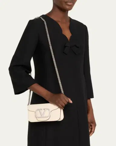 Valentino Garavani Loco Small Leather Top-Handle Bag with Jewel VLogo | Thumbnail 2