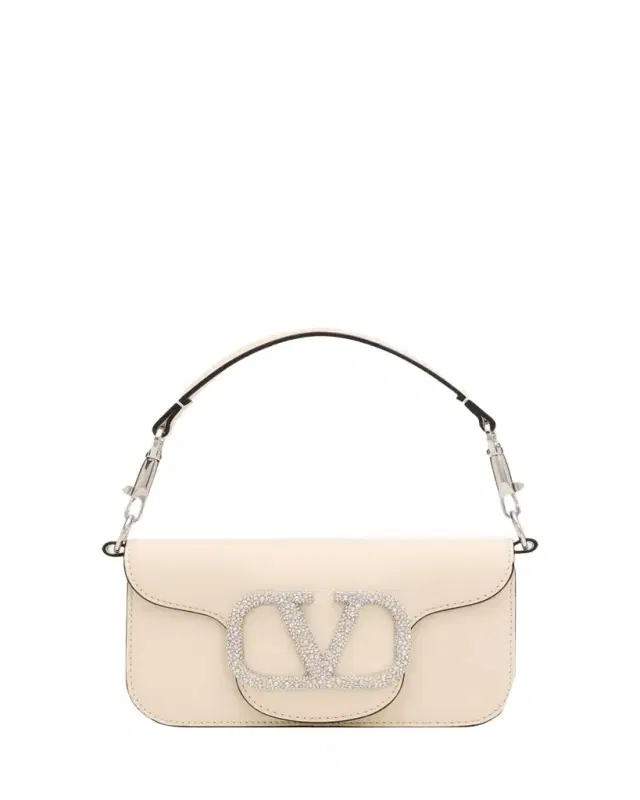 Loco Small Leather Top-Handle Bag with Jewel VLogo
