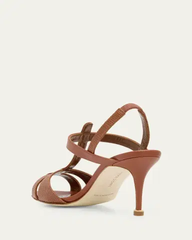 Manolo Blahnik 70mm Retaux Metallic Leather Sandals | Thumbnail 2