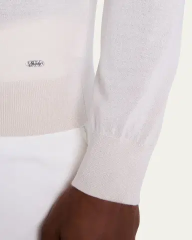 Brioni Men's Cashmere-Silk Polo Sweater | Thumbnail 5