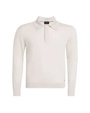 Brioni Men's Cashmere-Silk Polo Sweater | Thumbnail 1