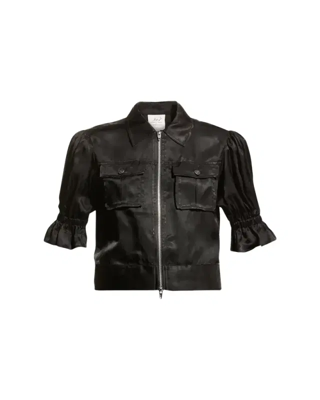 Holly Short-Sleeve Sateen Jacket