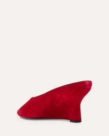 TOTEME Velvet Peep-Toe Mules | Thumbnail 4
