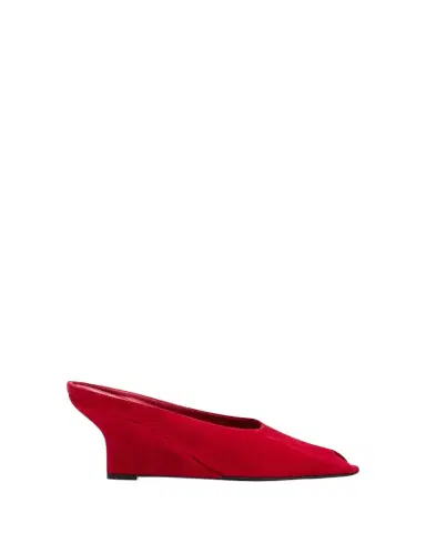 TOTEME Velvet Peep-Toe Mules | Thumbnail 1