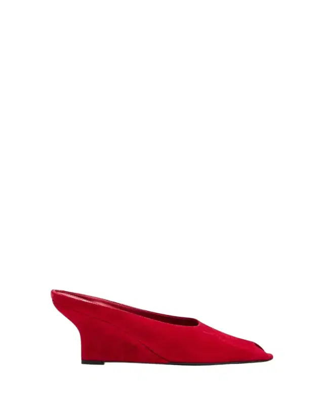 Toteme Velvet Peep-Toe Mules